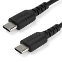 StarTech.com Cavo di Ricarica USB-C da 1m - Resistente Cavetto USB-C di Ricarica Veloce e Sync da USB 2.0 a USB Type C 60W - Rivestimento in TPE e Fibra Aramidica M/M 60W Nero, Samsung S10/S20/Ipad Pro/MS Surface