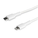 StarTech.com Cavo durevole da USB-C a Lightning da 1m bianco - Cavo di alimentazione/sincronizzazione in Fibra aramidica robusta per impieghi intensivi da USB tipo C a Lightening - Certificato Apple MFi per iPad/iPhone 12