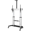 StarTech.com Mobile TV Stand girevole su ruote - Carrello porta TV resistente per schermi da 60-100" (100kg) - Supporto tv da pavimento universale con ripiani