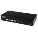 StarTech.com Switch Commutatore KVM USB DVI a 4 porte con tecnologia di commutazione rapida DDM incluso di cavi