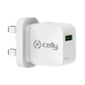 Celly TCUSBTURBOUK Caricabatterie per dispositivi mobili Fotocamera, Comandi di gaming, Cuffie, Telefono cellulare, Power bank, Smartphone, Orologio intelligente, Tablet, Orologio, Indossabili Bianco AC Ricarica rapida Interno