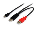 StarTech.com Cavo a doppia alimentazione per disco rigido esterno HDD a splitter Y - cavo USB A a mini B da 1,8m