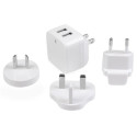 StarTech.com Caricabatterie da Muro a doppia porta x2 USB ad alta potenza ( 17W / 3.4 Amp ) con prese da viaggio (Internazionale) - bianco