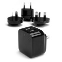 StarTech.com Caricabatterie da Muro a doppia porta x2 USB ad alta potenza ( 17W / 3.4 Amp ) con prese da viaggio (Internazionale)