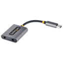 StarTech.com Adattatore USB-C a Jack 3.5mm - Splitter USB Type C per 2 Cuffie con Microfono - Scheda Audio Esterna USB C con 2 Uscite Jack/Aux - Sdoppiatore Jack USB Tipo C per Due Auricolari/Mic - DAC 24-bit