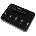 StarTech.com Docking Station per Unità Flash USB - Duplicatore/Eraser Standalone 1:5 per Chiavette USB consente la copia del sistema, dei file e dell'unità a 1,5 GB/min, cancellazione a 1 o 3 passaggi, Display LCD