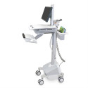 Ergotron StyleView EMR Cart with LCD Pivot, LiFe Powered, EU Alluminio, Grigio, Bianco Pannello piatto Carrello multimediale