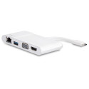 StarTech.com Adattatore multiporta USB-C - Dock da viaggio USB-C a HDMI 4K o VGA 1080p - Gigabit Ethernet, 5 Gbps USB-A 3.0 - Adattatore AV digitale USB tipo C - Computer portatili USB Type-C / Thunderbolt 3 - Bianco