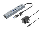 Conceptronic HUBBIES20GP hub di interfaccia USB 3.2 Gen 1 (3.1 Gen 1) Type-C 5000 Mbit/s Grigio