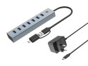 Conceptronic HUBBIES21GP hub di interfaccia USB 3.2 Gen 1 (3.1 Gen 1) Type-A 5000 Mbit/s Grigio