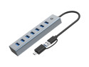 Conceptronic HUBBIES21G hub di interfaccia USB 3.2 Gen 1 (3.1 Gen 1) Type-A 5000 Mbit/s Grigio