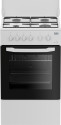 Beko Cucina CSS42014FW, (LxDxA) 50x50x85, Bianca, Forno elettrico statico, piano cottura a gas 4 zone, Coperchio in metallo