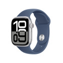 Apple Watch Series 10 GPS + Cellular 42mm Cassa in Alluminio Color Argento con Denim Sport Band - M/L