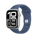 Apple Watch Series 10 GPS + Cellular 46mm Cassa in Alluminio Color Argento con Denim Sport Band - M/L