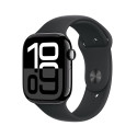 Apple Watch Series 10 GPS + Cellular 46mm Cassa in Alluminio color Jet Black con Nero Sport Band - S/M