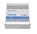 Teltonika TSW100 switch di rete Gigabit Ethernet (10/100/1000) Supporto Power over Ethernet (PoE) Blu, Metallico