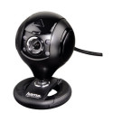 Hama Webcam per PC HD "Spy Protect", HD 720p 16:9, USB+Jack 3,5mm, microfono integrato, 4 led, supporto a clip, protezioni lenti, nero