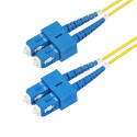 StarTech.com Cavo in fibra ottica duplex monomodale OS2 da SC a SC (UPC) da 3m, 9/125µm, 40G/100G, Insensibile alla piegatura, Bassa perdita di inserzione, Cavo patch in fibra LSZH