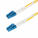 StarTech.com Cavo in fibra ottica duplex monomodale OS2 da LC a LC (UPC) da 15m, 9/125µm, 100G, Insensibile alla piegatura, Bassa perdita di inserzione, Cavo patch in fibra LSZH