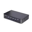 StarTech.com KVM Switch DisplayPort a 4 porte, 8K 60Hz / 4K 144Hz, Display singolo, DP 1.4, 2x USB 3.0, 4x USB 2.0 HID, Commutazione con pulsanti e tasti di scelta rapida, Conforme TAA - Indipendente dal SO