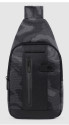 Piquadro CA4536BR2 Tessuto, Pelle, Nylon Nero, Grigio Uomo Borsa a tracolla