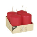 Papstar 10490 candela di cera Cilindro Rosso 4 pz