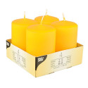 Papstar 10493 candela di cera Cilindro Giallo 4 pz