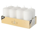 Papstar 17984 candela di cera Cilindro Bianco 8 pz