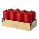 Papstar 17987 candela di cera Cilindro Rosso 8 pz