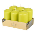 Papstar 10584 candela di cera Rotondo Verde 6 pz