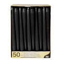 Papstar 10392 candela di cera Rotondo Nero 50 pz