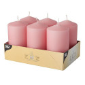 Papstar 17992 candela di cera Rotondo Rosa 6 pz