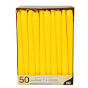 Papstar 17970 candela di cera Rotondo Giallo 50 pz