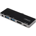 StarTech.com Adattatore Multiporta USB C a HDMI 4K 60Hz, Hub USB 3.0 a 3 porte, HDMI 2.0 Audio - USB-C Mini Docking station con 100W Power Delivery per Pc/notebook - Dock da viaggio universale USB Type-C/Thunderbolt