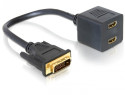 DeLOCK Adapter DVI 25 male > 2x HDMI female 0,2 m DVI-D 2 x HDMI Nero