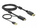 DeLOCK 85964 cavo e adattatore video 2 m HDMI tipo A (Standard) DisplayPort + USB Type-A Nero